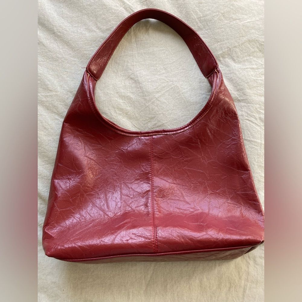 Scandinavian Chic Burgundy Faux Leather Handbag & matching Clutch
